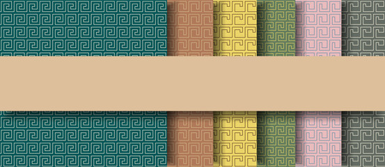 Ancient egyptian seamless backgrounds, vector illustration