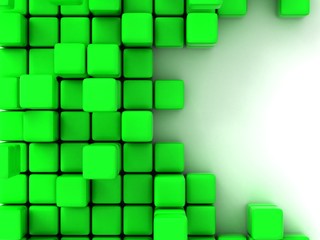 Fototapeta na wymiar 3d illustration of green cubes