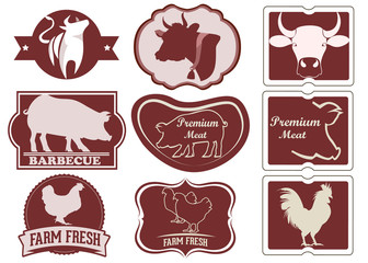 Vintage meat logos