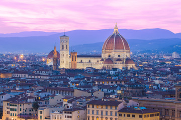 Fototapeta na wymiar Twilight at the Duomo in Florence, Italy.