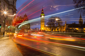 Big Ben and Traffic During Rush Hour