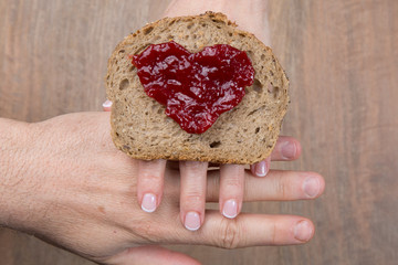 Heart shaped with marmelade - Love concept