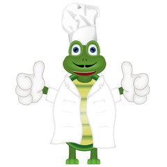 funny turtle cook cooking chef hat cartoon comic illustration
