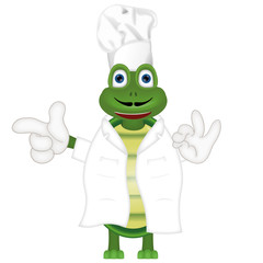 funny turtle cook cooking chef hat cartoon comic illustration