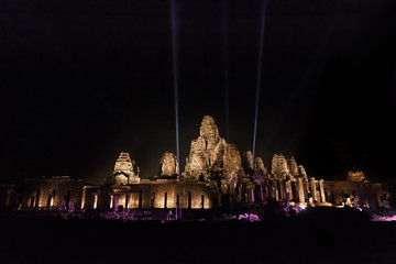 Bayon temple temple at night