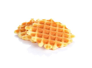 Sweet waffles isolated on white