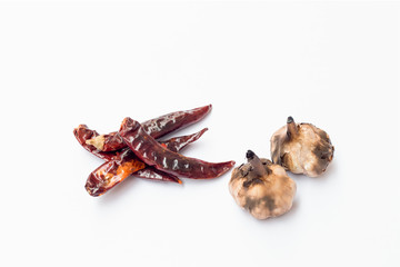 Grilled garlic and grilled chilli