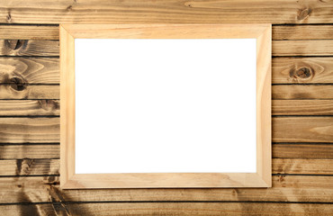 isolated frame on wood