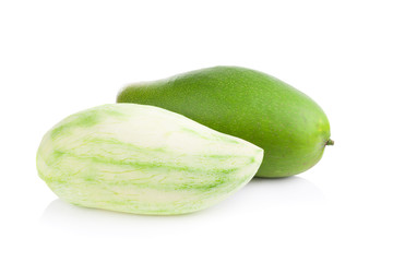 Green mango isolated on a white background