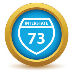 Gold road sign icon