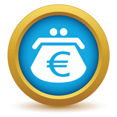 Gold euro purse icon