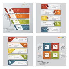 Collection of 4 design template/graphic or website layout.