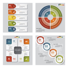 Collection of 4 design template/graphic or website layout.