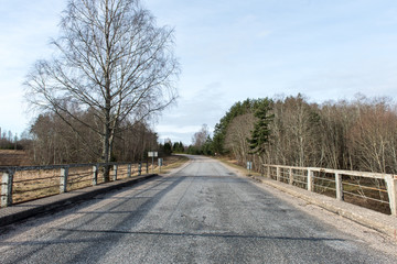 empty country road in spring