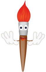 Funny paint brush cartoon illustration painting art artist