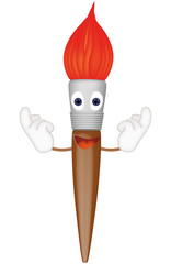 Funny paint brush cartoon illustration painting art artist