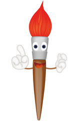 Funny paint brush cartoon illustration painting art artist