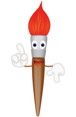 Funny paint brush cartoon illustration painting art artist