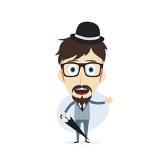 retro umbrella gentleman