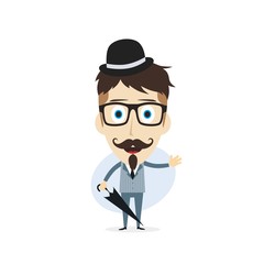 retro umbrella gentleman