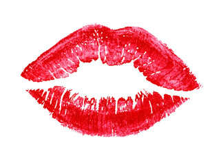 Obraz premium piękne czerwone usta na białym tle