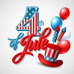 American Independence Day. Festive vector illustration