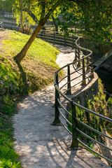 Benches and footpath for a walk