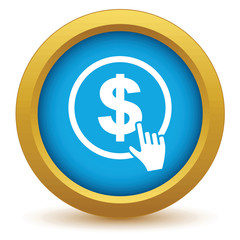 Gold dollar click icon
