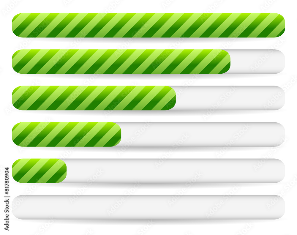 Fototapete progress, loading bars with striped texture. vectors.