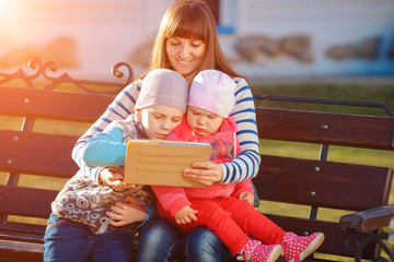 Happy family of three