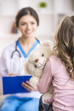Little girl in a doctor