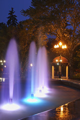 Chekhov square  in Yuzhno-Sakhalinsk. Sakhalin island. Russia