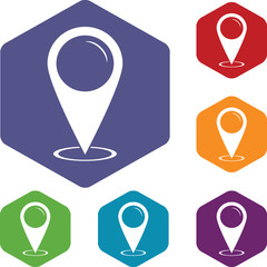 Map marker rhombus icons