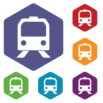 Train rhombus icons
