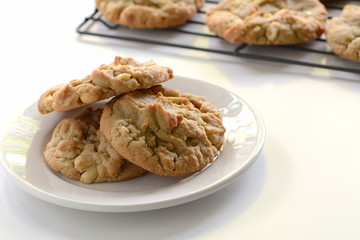 Freshly baked peanut butter cookies