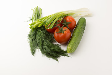 tomatos and green vegetable