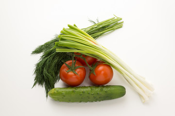 Obraz na płótnie Canvas tomatos and green vegetable