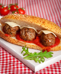 Homemade meatballs with cheese