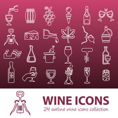 wine outline icons