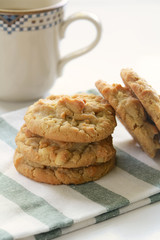 Freshly baked peanut butter cookies