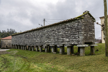 Typical horreo granary in Bainas