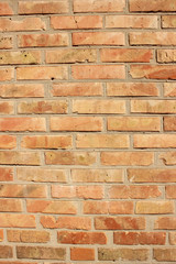 Red brick masonry wall