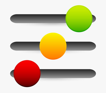 Horizontal sliders, adjusters, 3 state button.