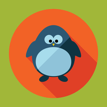 Flat modern design with shadow vector  penguin