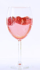 Sparkling wine champagne and strawberry