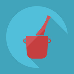 Flat modern design with shadow container a drink