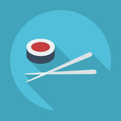Flat modern design with shadow Sushi, Chinese cuisine