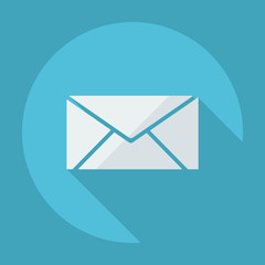 Flat modern design with shadow email envelope
