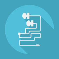 Flat modern design with shadow headphones