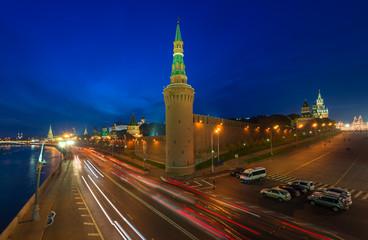 Fototapeta na wymiar Night view of Kremlin in Moscow, Russia
